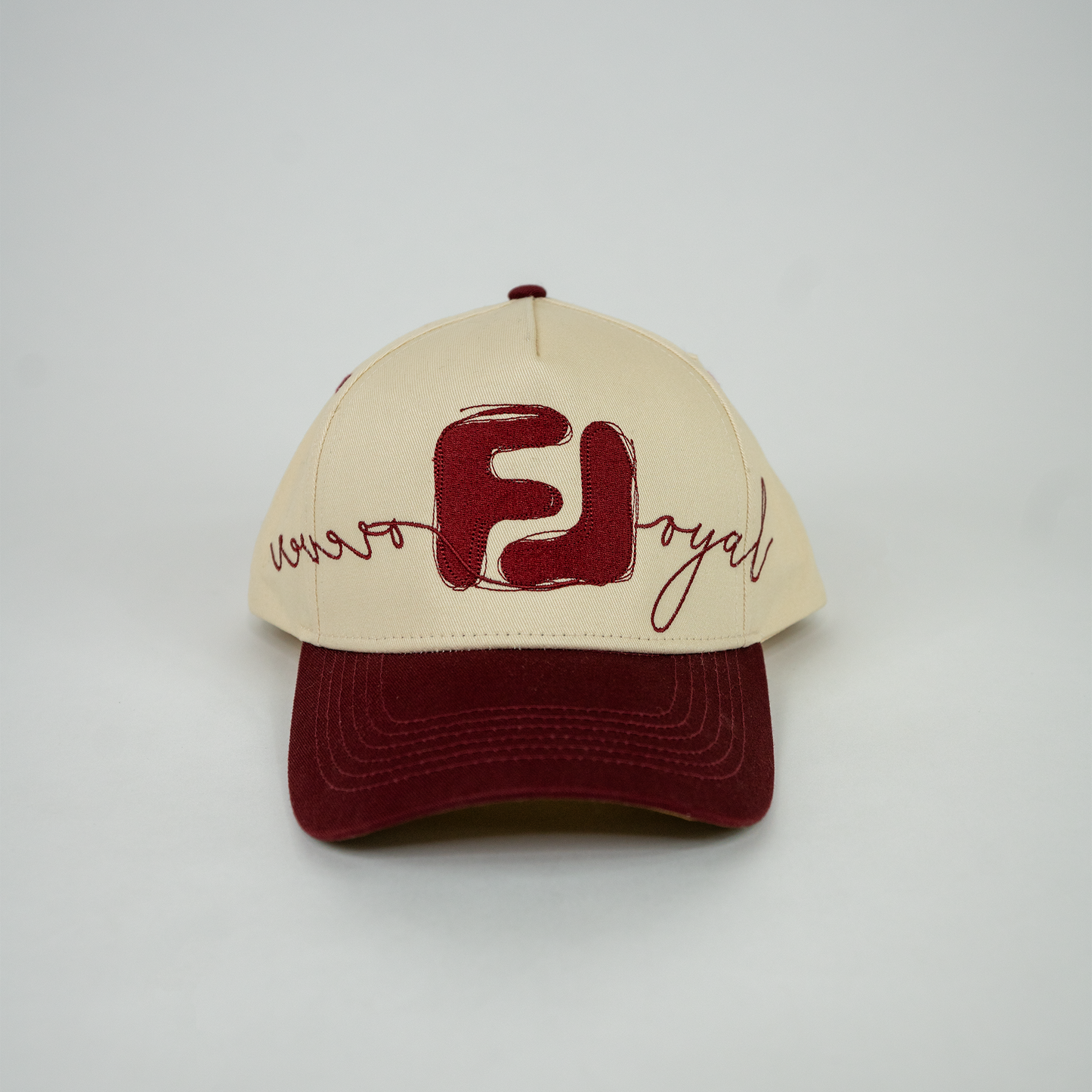 Maroon and Cream Hat