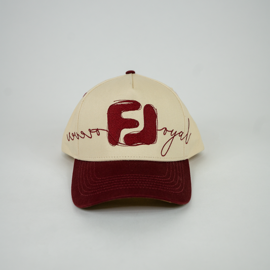 Maroon and Cream Hat